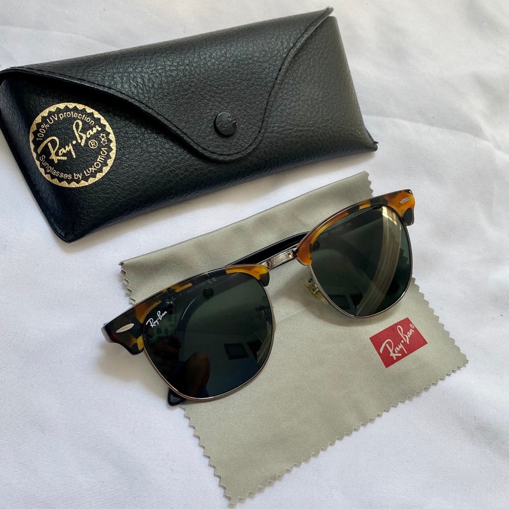 RAYBAN CLUBMASTER BLACK / TORTOISE SUNGLASSES